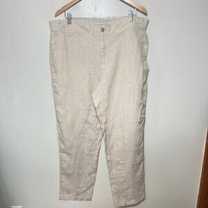 Panama Jack Pants Trousers Beige Linen Spring Travel Vacation Office Casual 2XL